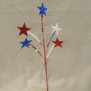 [SA313] 20" GLITTER STAR SPRAY RED/WHITE/BLUE