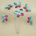 BUTTERFLY ACRYLIC PICK X6 7"  BLUE/FUCHSIA