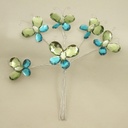 BUTTERFLY ACRYLIC PICK X6 7"  BURGUNDY/GREEN