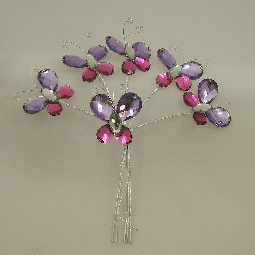 7" BUTTERFLY ACRYLIC PICK X6 PINK/FUCHSIA
