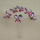 BUTTERFLY ACRYLIC PICK X6 7&quot;  PINK/FUCHSIA