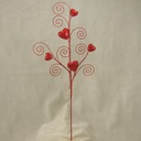 28" HEART CURLY SPRAY RED