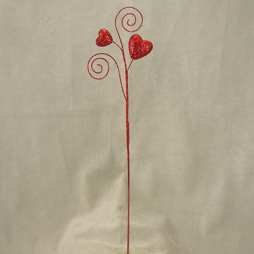 HEART CURLY PICK  24" RED