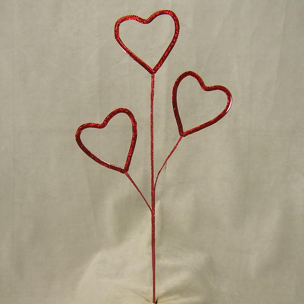 HEART SPRAY  24" RED