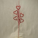 26" HEART SPRAY W/GRASS RED
