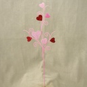 HEART CURLY SPRAY  25" RED/PINK
