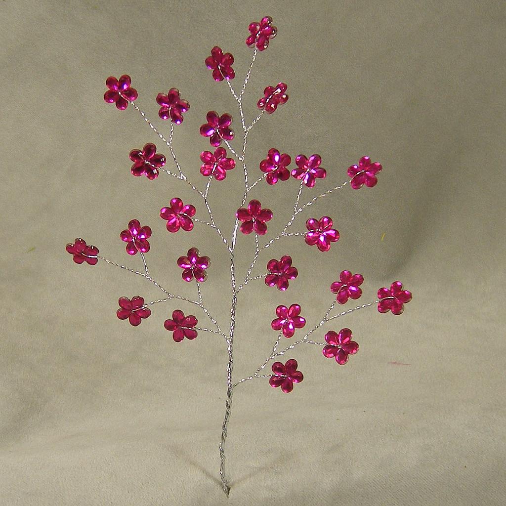 [SA4082-FUS] 8" JEWEL FLOWER PICK FUSCIA