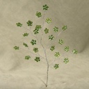 8" JEWEL FLOWER PICK GREEN
