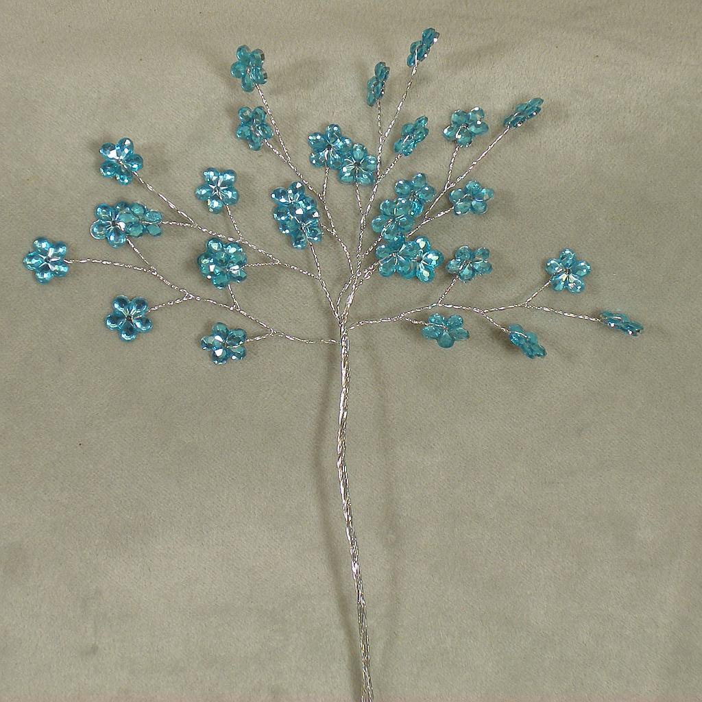 [SA4083-BLU] 6.75" JEWEL FLOWER PICK BLUE