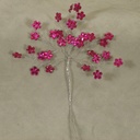6.75" JEWEL FLOWER PICK FUCHSIA