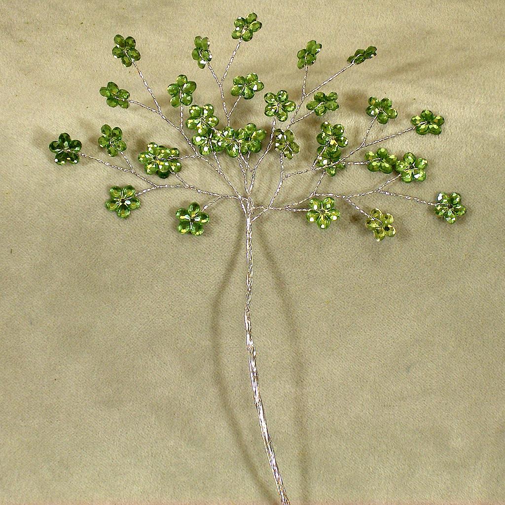 [SA4083-GRN] 6.75" JEWEL FLOWER PICK GREEN