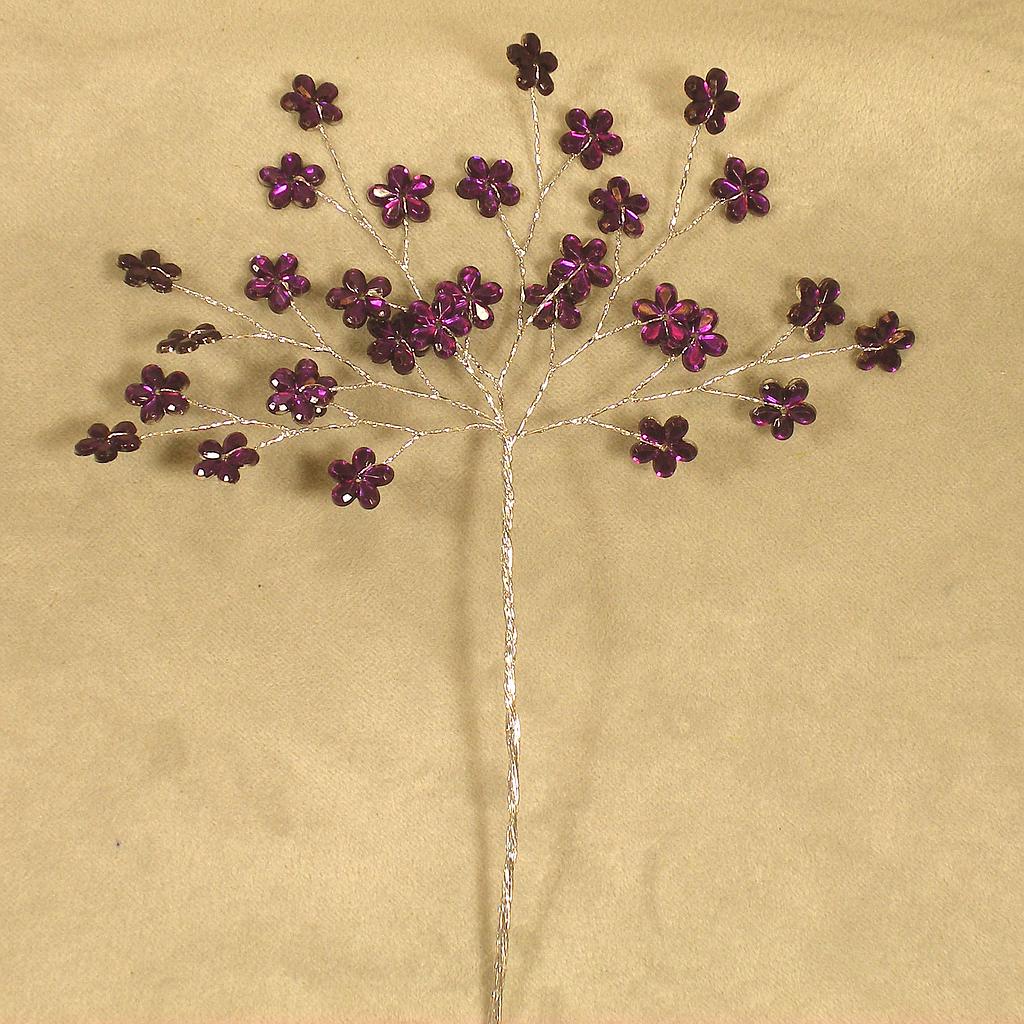 [SA4083-PUR] 6.75" JEWEL FLOWER PICK PURPLE