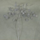 JEWEL FLOWER 6.75" PICK  SILVER