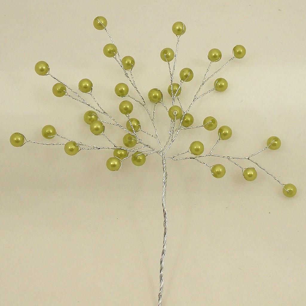 [SA4085-LGN] 6.75" PEARL BEAD PICK LIGHT GREEN
