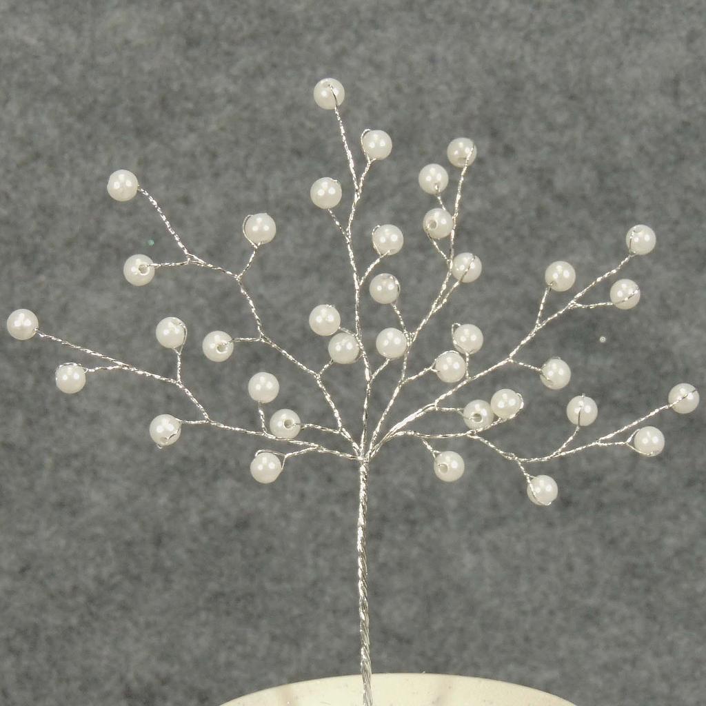 PEARL BEAD PICK 6.75"  WHITE
