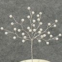 6.75" PEARL BEAD PICK WHITE