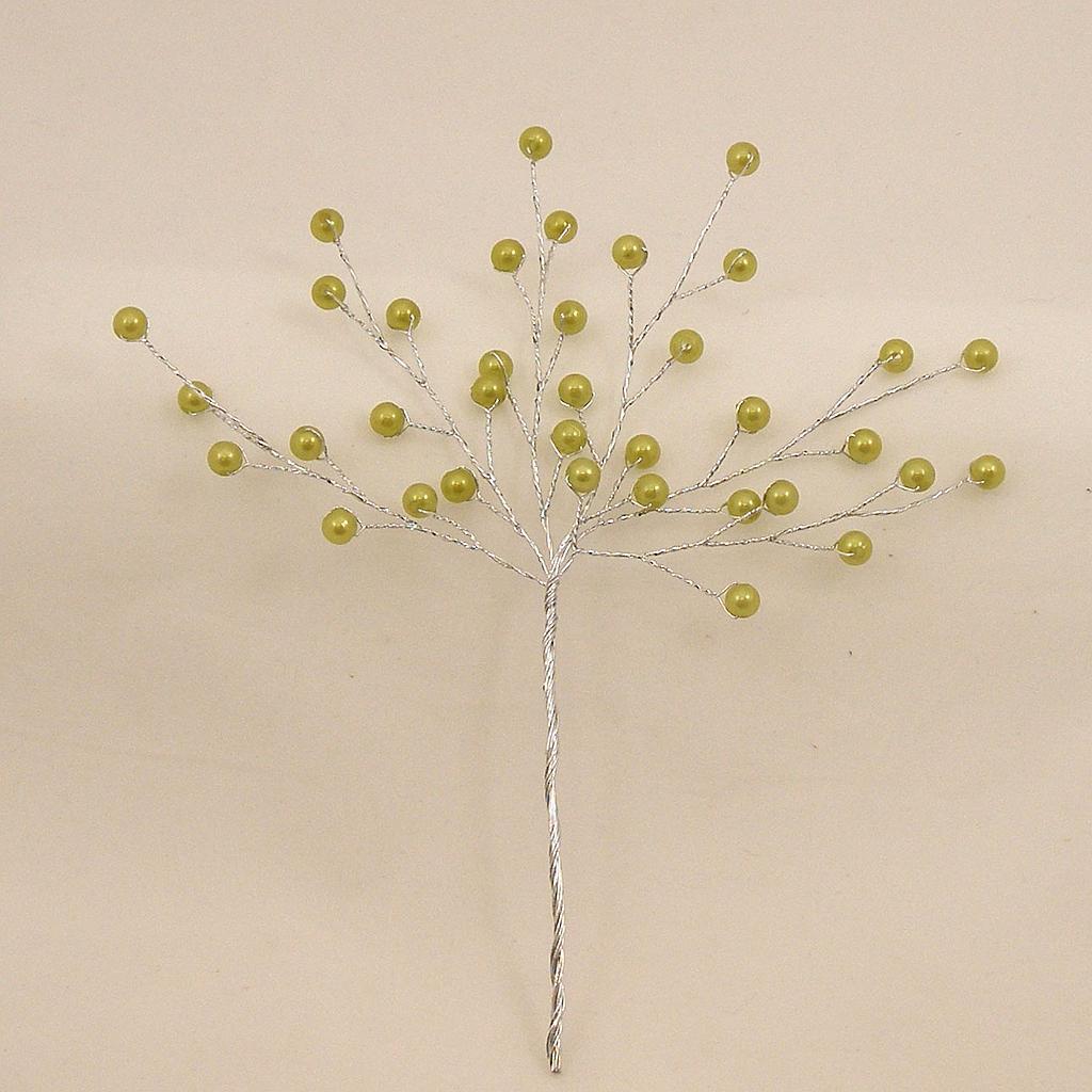 [SA4086-LGN] 6.5" PEARL BEAD PICK LIGHT GREEN