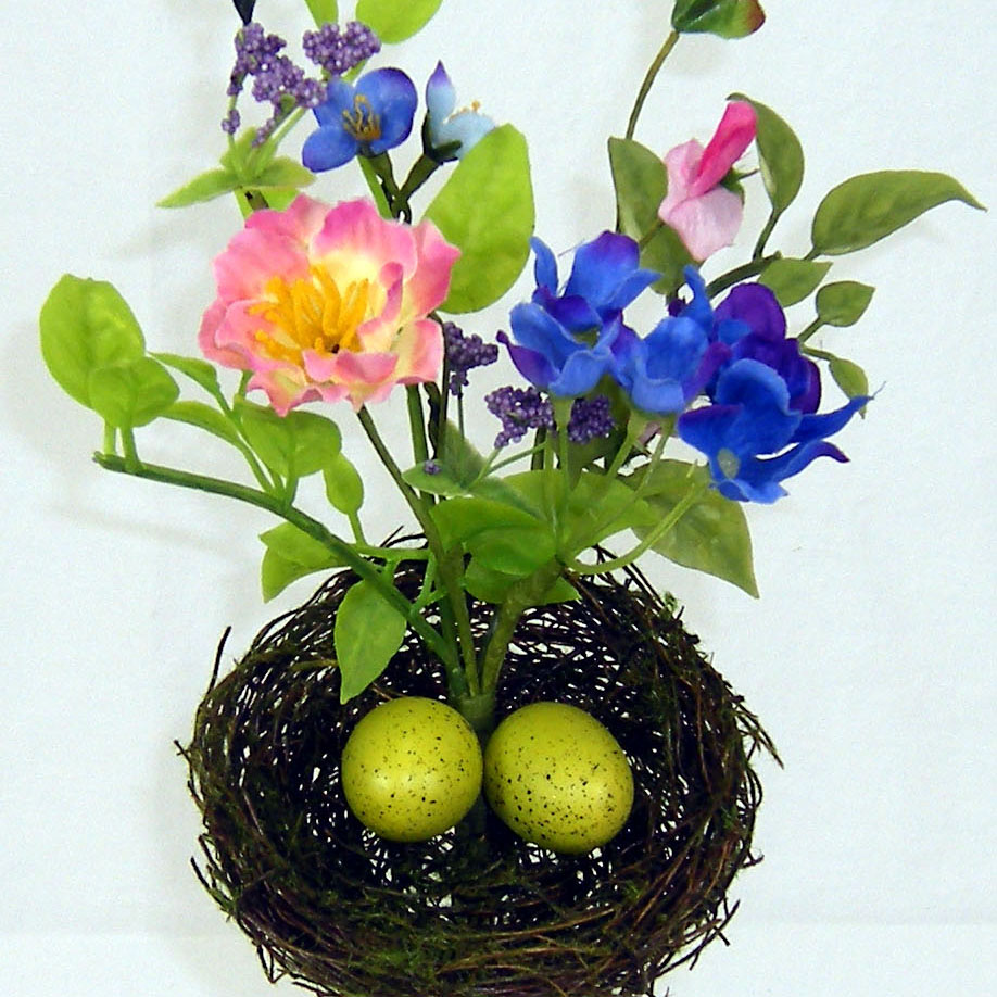 18" MIX FLOWER PICK PURPLE/PINK W/NEST