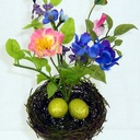 MIX FLOWER PICK 18" PURPLE/PINK W/NEST