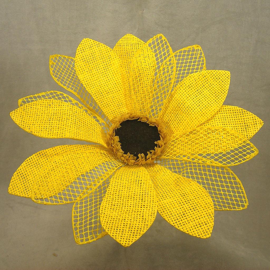 SUNFLOWER BURLAP PICK 12"