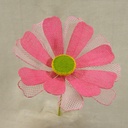 12" DAISY BURLAP PICK PINK