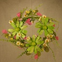18" WREATH MIXED W/GREEN FLOWER MICRO DOTS