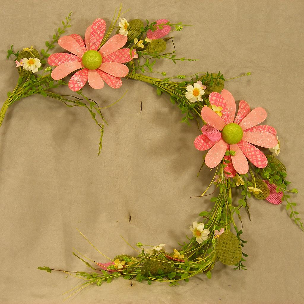 4' GARLAND MIXED W/PINK FLOWERS