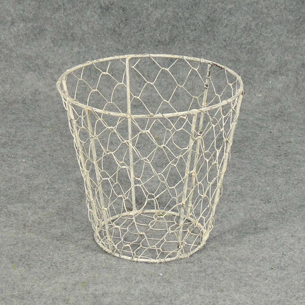 [SA5021-WHW] BASKET WIRE 6.25"H X 6.75"D  WHITE WASH
