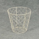 BASKET WIRE 6.25"H X 6.75"D  WHITE WASH