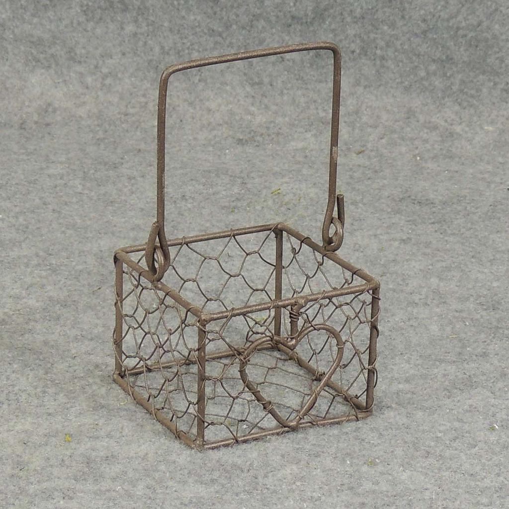 [SA5025-BRN] BASKET WIRE 2.5"H X 3.25"Dw/HDL  BROWN