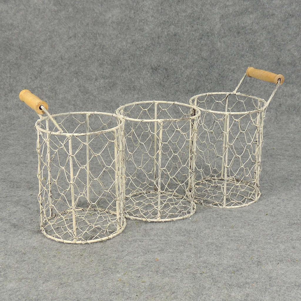 BASKET WIRE 5.5"Hx13"Lx4.25"W WHITEWASH