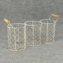 BASKET WIRE 5.5"Hx13"Lx4.25"W WHITEWASH