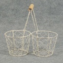 BASKET WIRE 4"Hx9.75"Lx4.75"W WHITEWASH