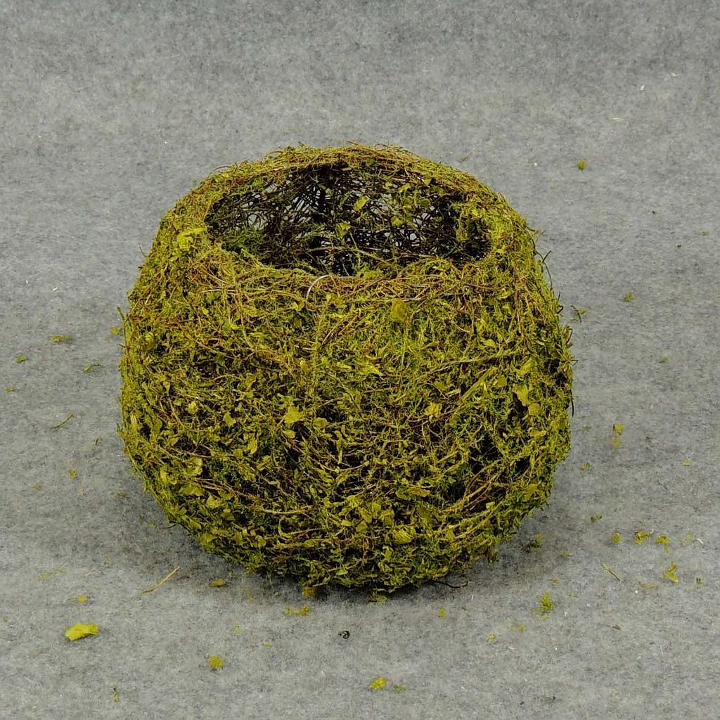 BASKET BOWL SHAPE TWIG/MOSS 5.5"H X 4"O