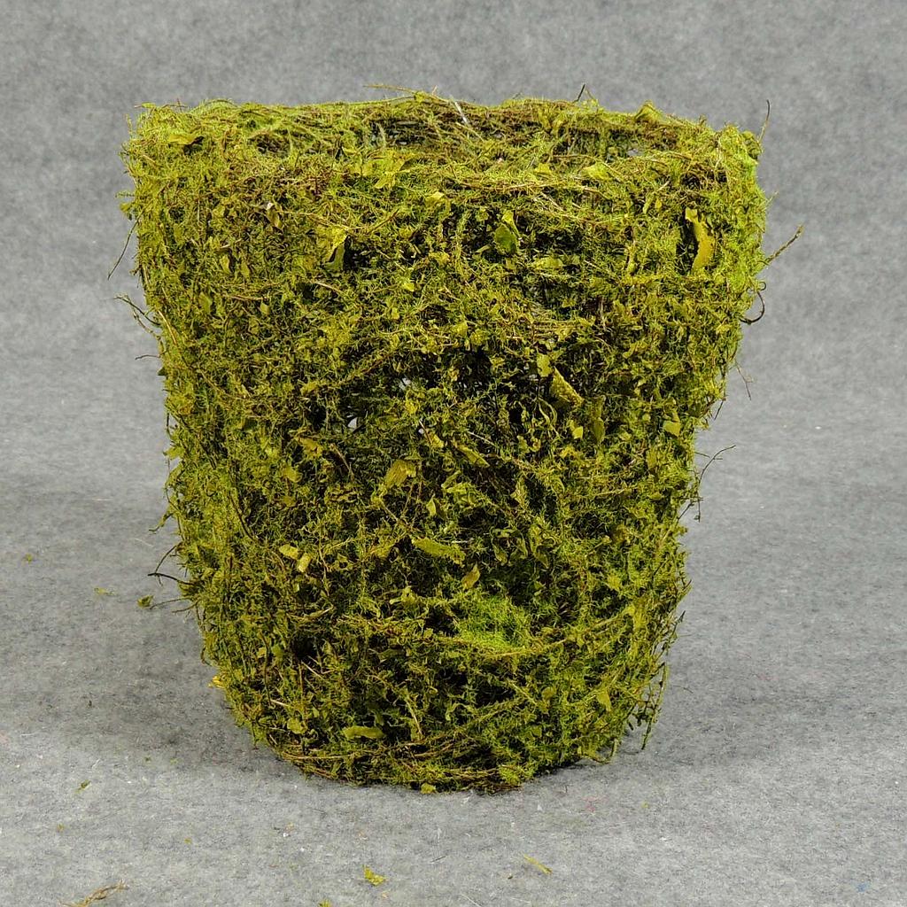 POT BASKET MOSS/TWIG 7.5"T X 7" 6" OPENING