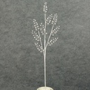 24" PEARL STEM SPRAY WHITE W/GLITTER