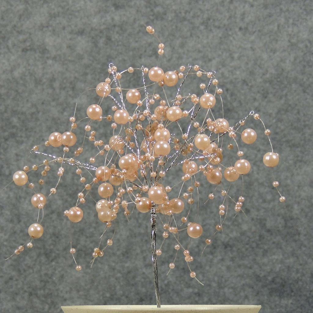 PEARL BEAD SPRAY PICK 6"  PINK