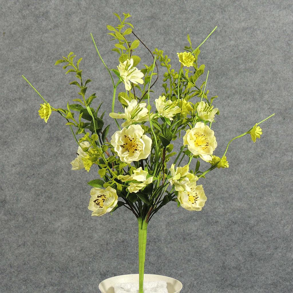15" FLOWERING MIXED PICK YELLOW/CREAM