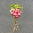 15" ROSE/PEONY MIX BUNDLE X6 W/RAFFIA BOW