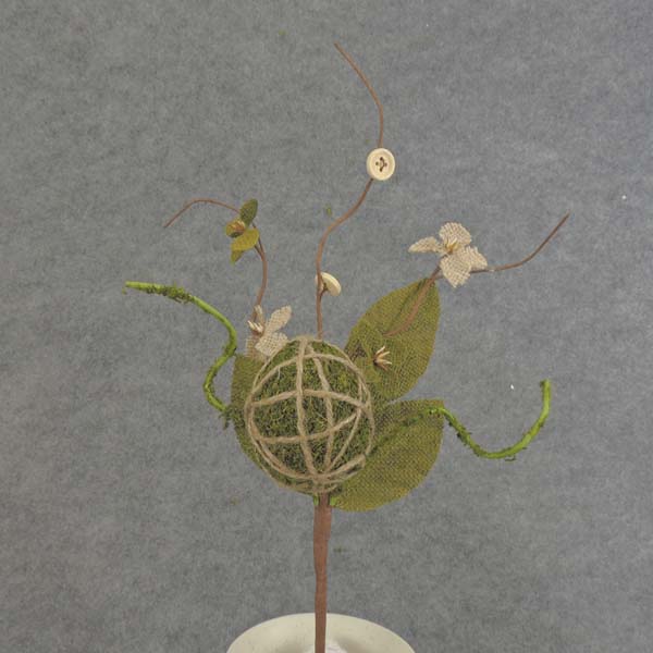 14" EGG SPRAY SMALL BURLAP MOSS/JUTE
