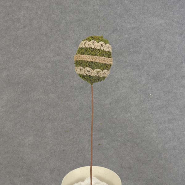 11" EGG PICK MOSS w/BURLAP