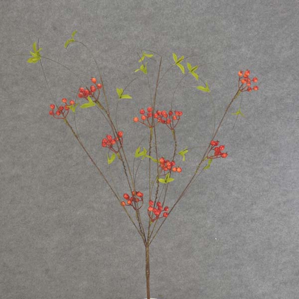 TWIG/BERRY SPRAY X7 32"  RED/ORANGE