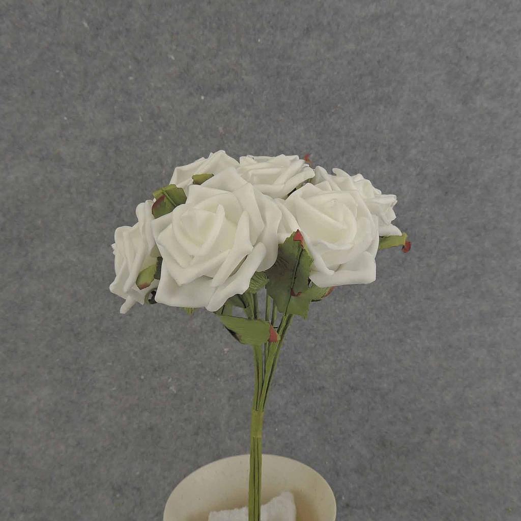 [SA6500-WHT] 10" ROSE OPEN BUNDLE X9 WHITE