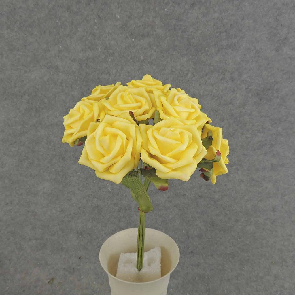 [SA6500-YEL] 10" ROSE OPEN BUNDLE X9 YELLOW