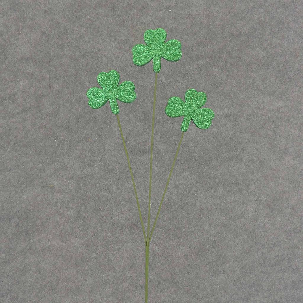 [SA7003] 18.5" SHAMROCK SPRAY W/GLIT X3 18