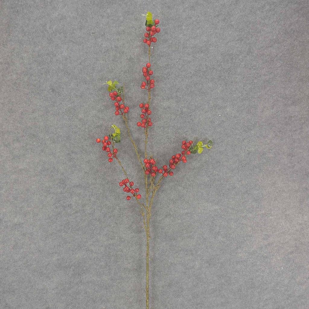 BERRY TWIG SPRAY X3 48&quot;  RED