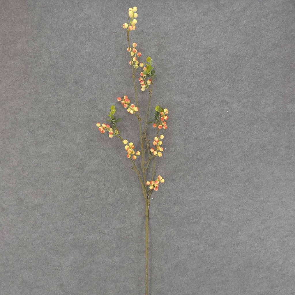 [SA7016-YRD] 48" BERRY TWIG SPRAY X3 YELLOW/RED