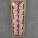 3" BUTTERFLY PRINTED W/WIRE 6/BOX PINK/CREAM