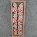 3" BUTTERFLY PRINTED W/WIRE 6/BOX 2-AST PINK