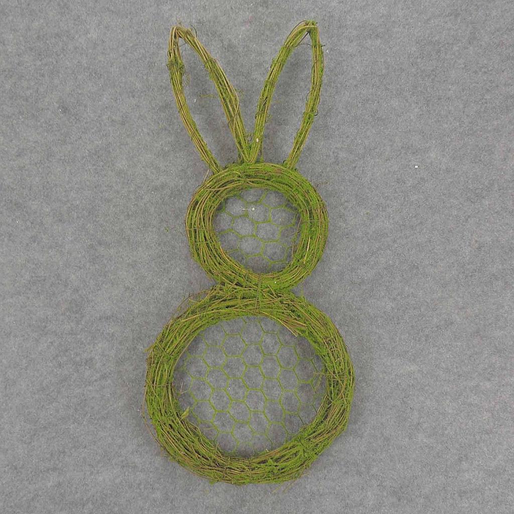 BUNNY WREATH TWIG/MOSS 12x25"
